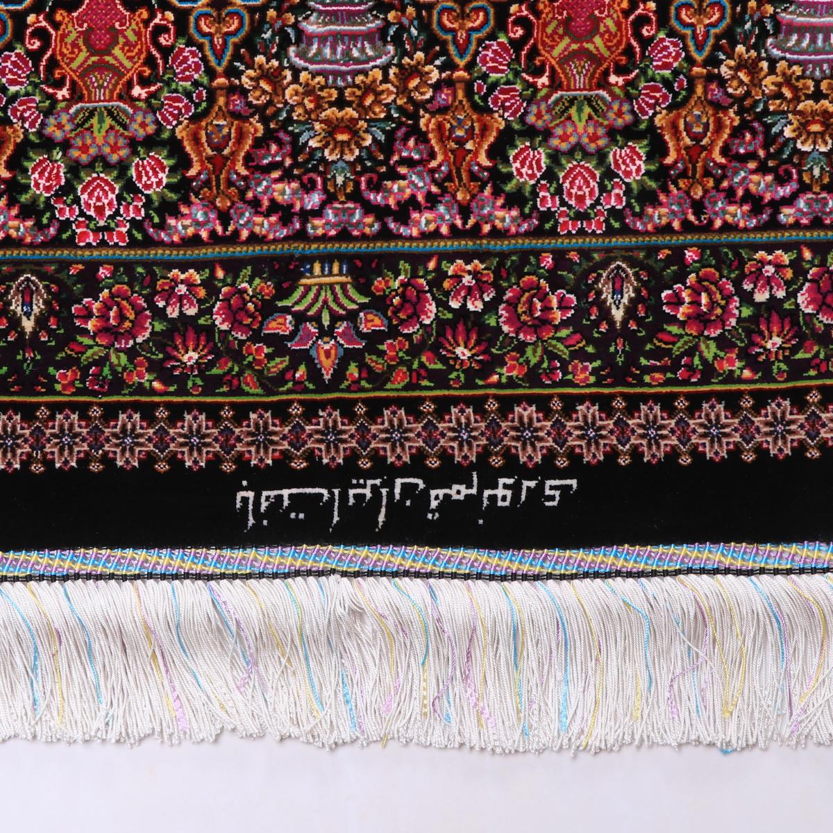 高級ペルシャ絨毯(シルク100%)ヌーリ工房 206×72cm(FN-70342)