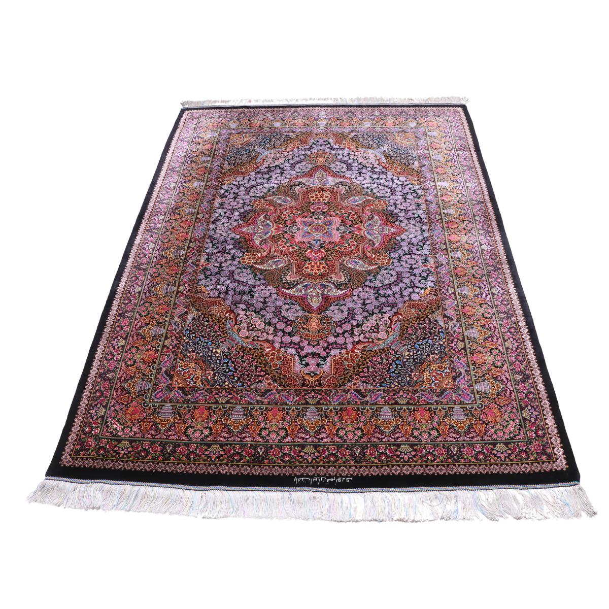 高級ペルシャ絨毯(シルク100%)ヌーリ工房 206×72cm(FN-70342)