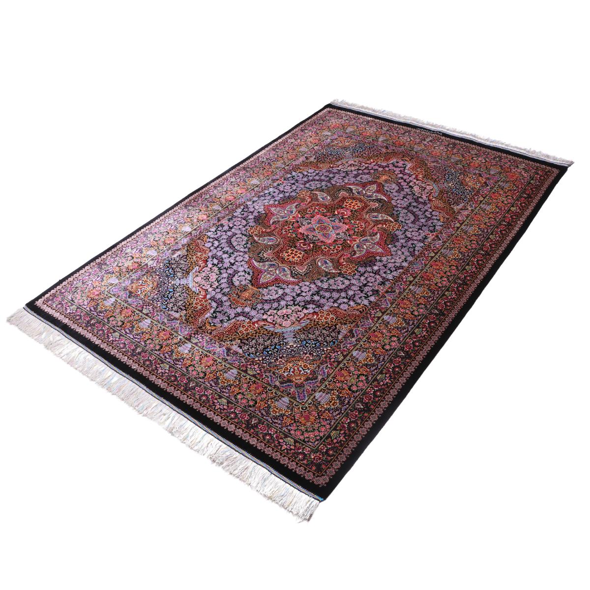 高級ペルシャ絨毯(シルク100%)ヌーリ工房 206×72cm(FN-70342)