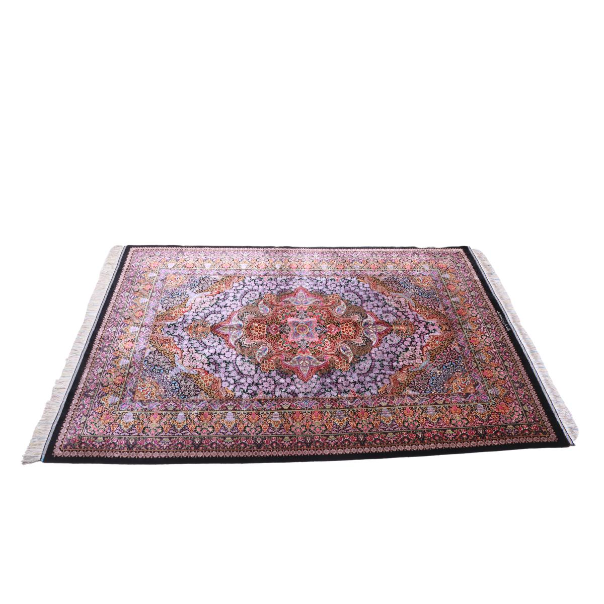 高級ペルシャ絨毯(シルク100%)ヌーリ工房 206×72cm(FN-70342)