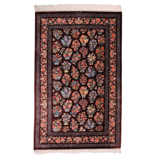 【900万円Collection】高級ペルシャ絨毯(シルク100%)モスタファザーデ工房 205×130cm(FN-70343)