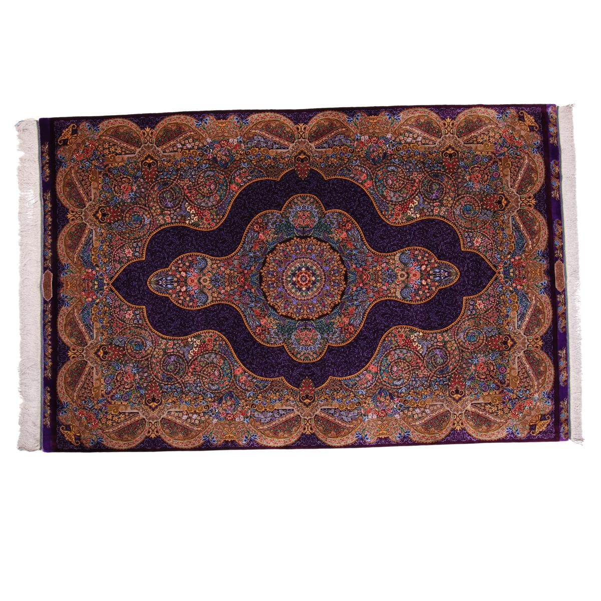 高級ペルシャ絨毯(シルク100%)マラーム工房 212×137cm(FN-70344)