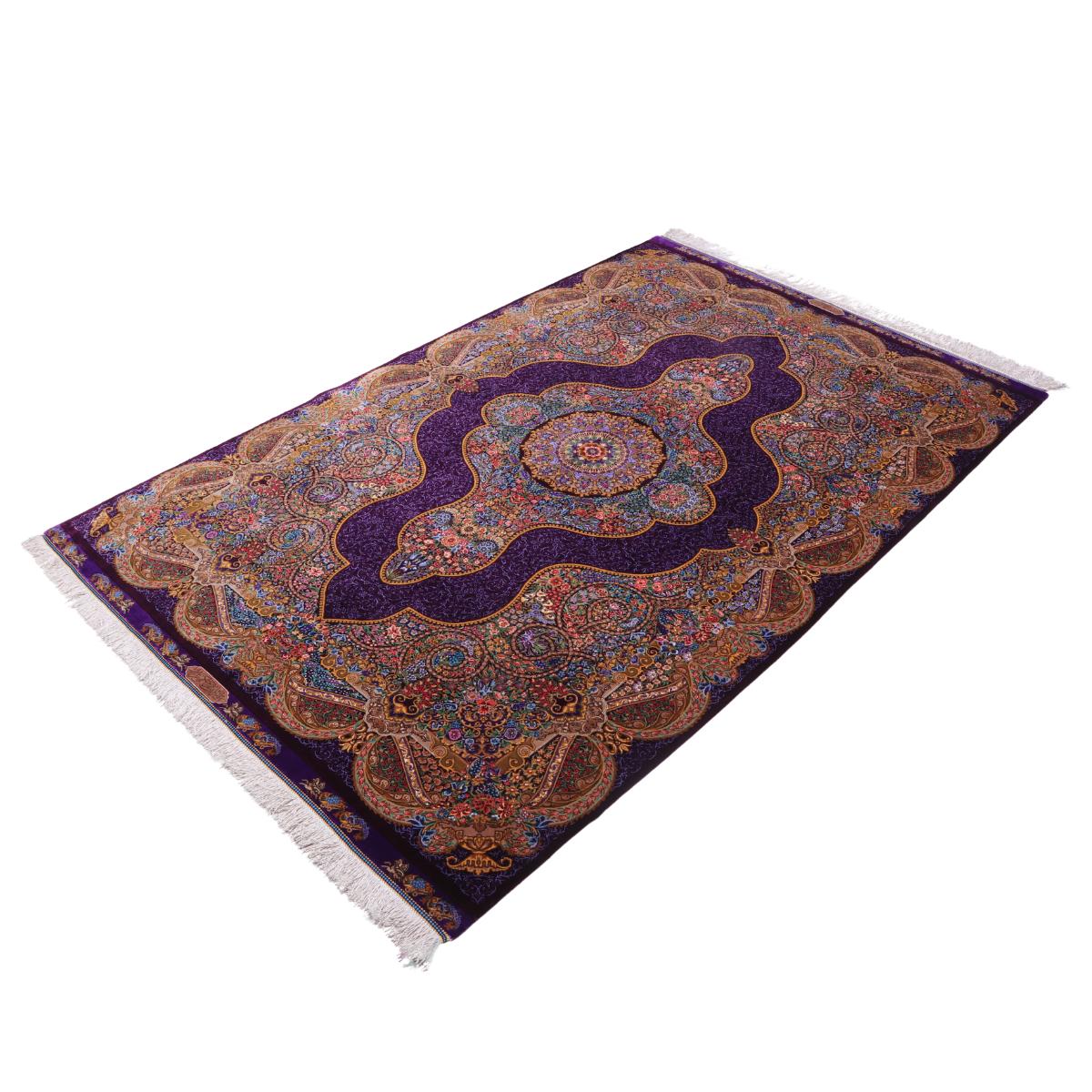 高級ペルシャ絨毯(シルク100%)マラーム工房 212×137cm(FN-70344)
