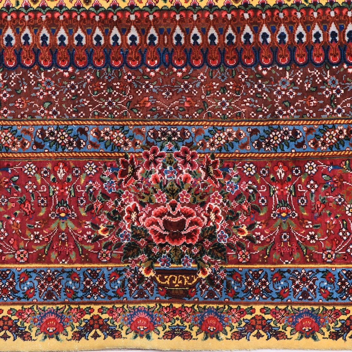 高級ペルシャ絨毯(シルク100%)クム 203×144cm(FN-70345)
