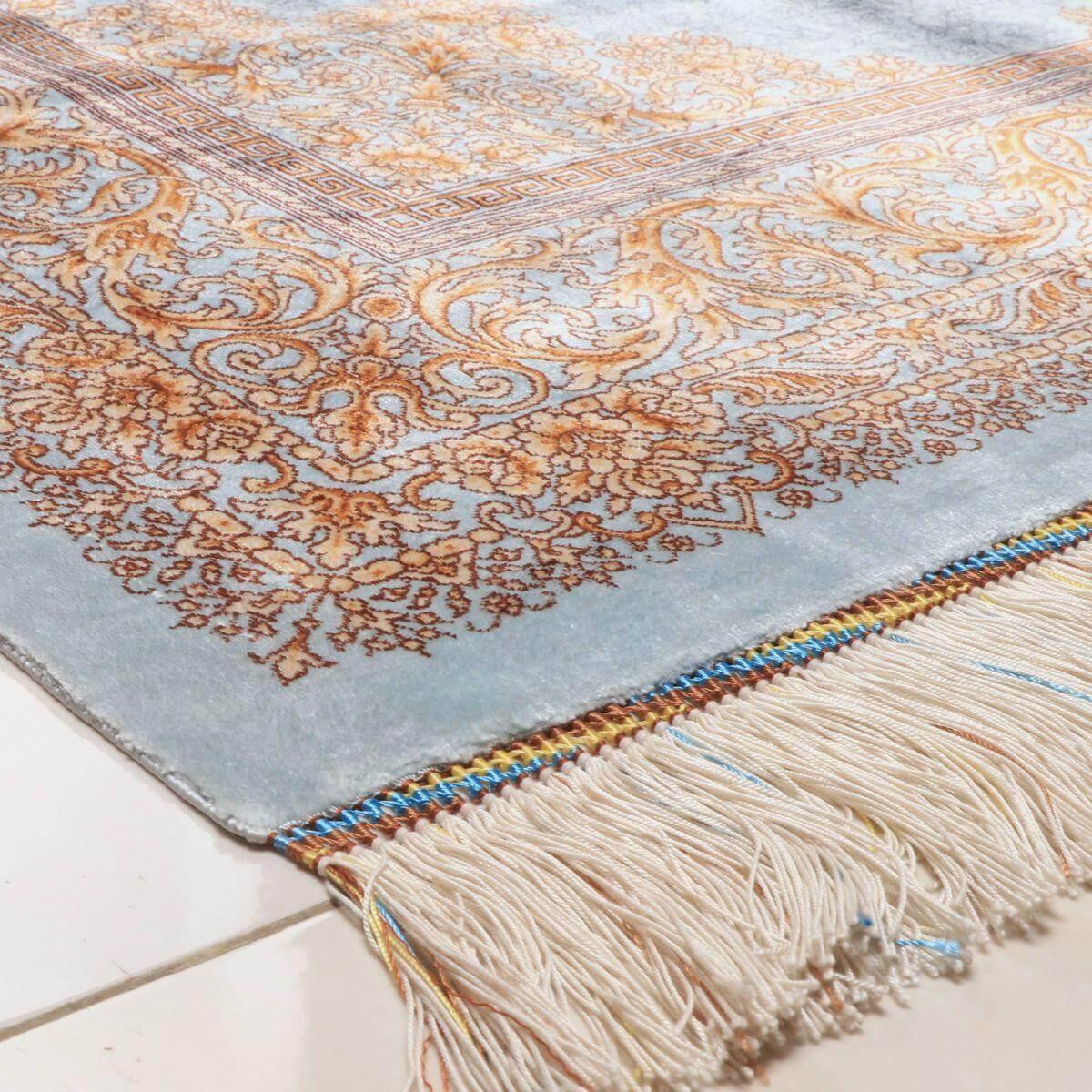 高級ペルシャ絨毯(シルク100%)ヌーリ工房 158×102cm(FN-70356)