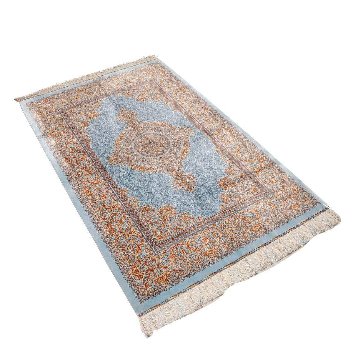 高級ペルシャ絨毯(シルク100%)ヌーリ工房 158×102cm(FN-70356)