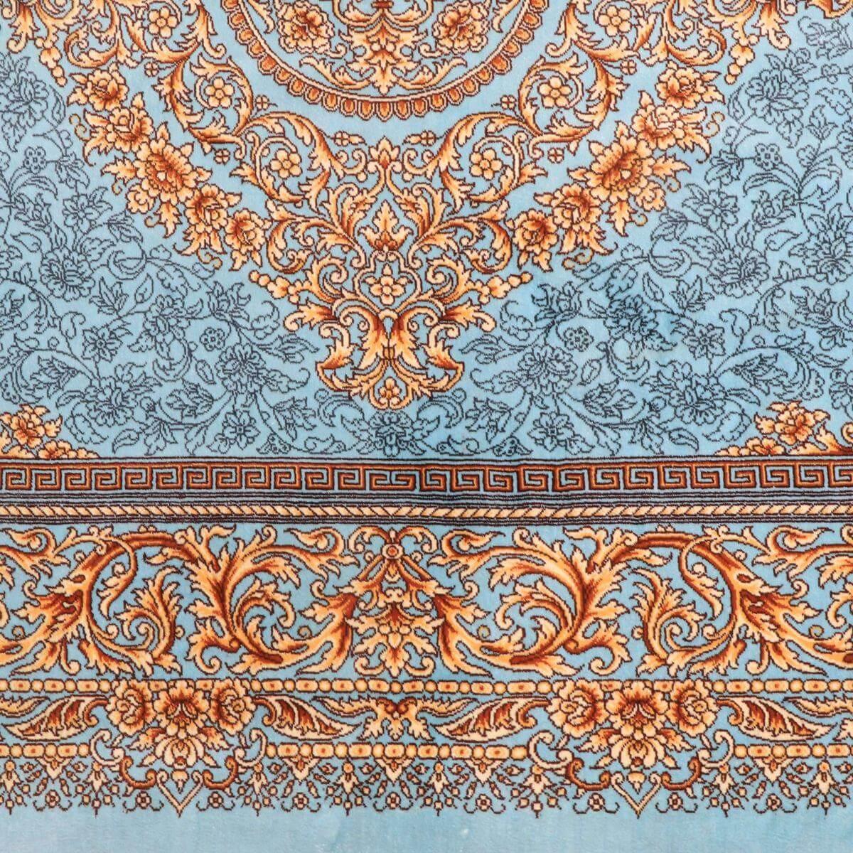高級ペルシャ絨毯(シルク100%)ヌーリ工房 158×102cm(FN-70356)