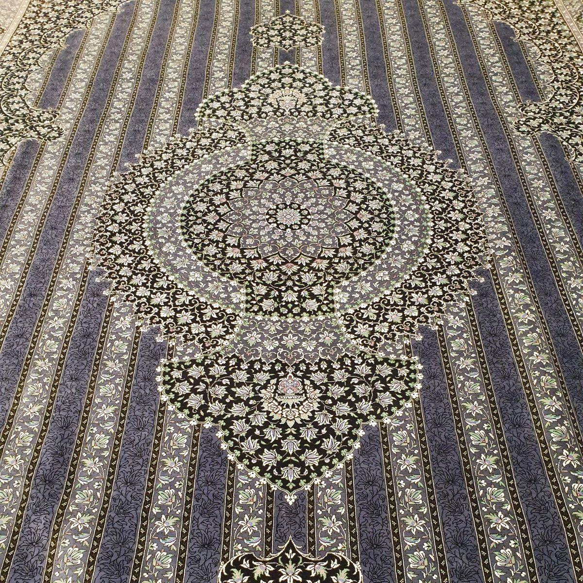 【2000万円Collection】ペルシャ絨毯(シルク100%手織り)マルーフ・モサヴィ 290×206cm(FN-70376)