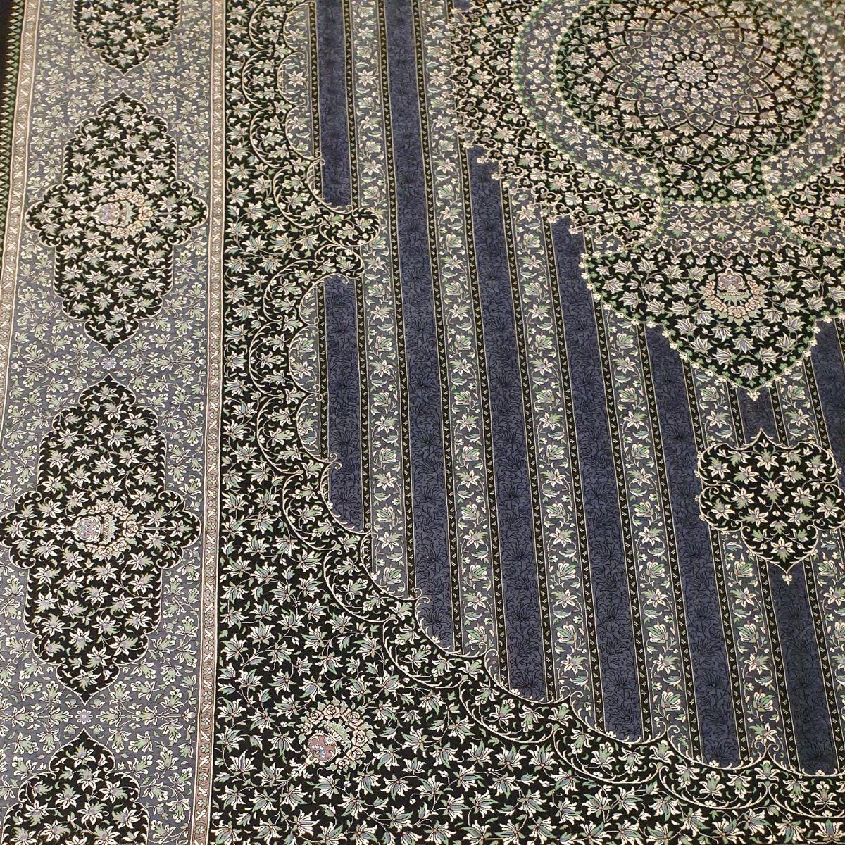 【2000万円Collection】ペルシャ絨毯(シルク100%手織り)マルーフ・モサヴィ 290×206cm(FN-70376)
