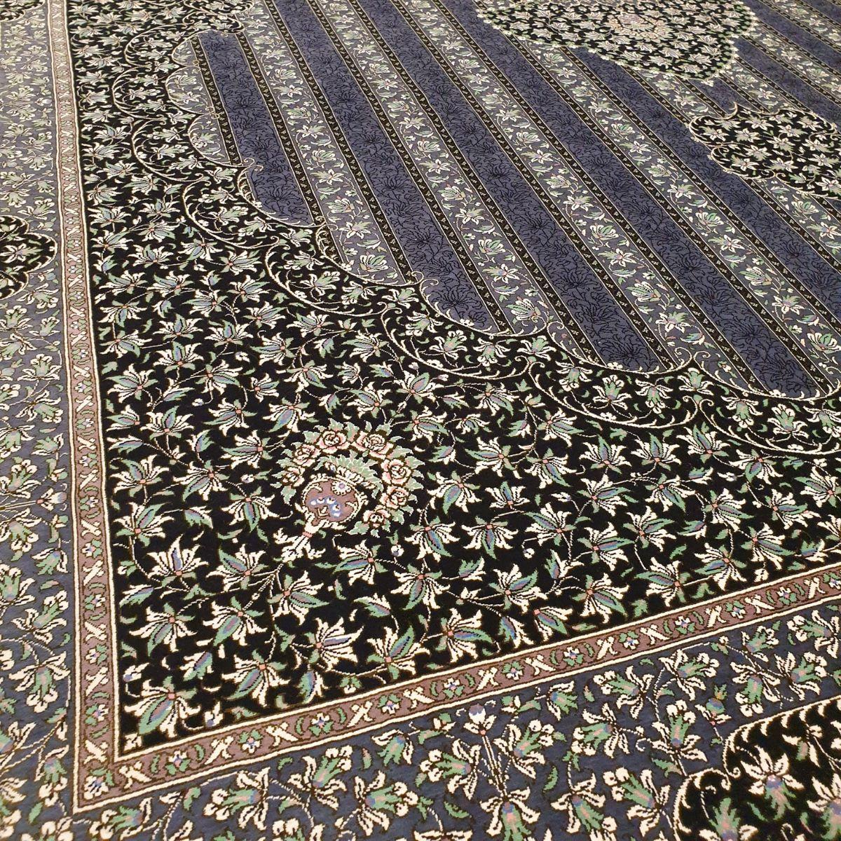 【2000万円Collection】ペルシャ絨毯(シルク100%手織り)マルーフ・モサヴィ 290×206cm(FN-70376)