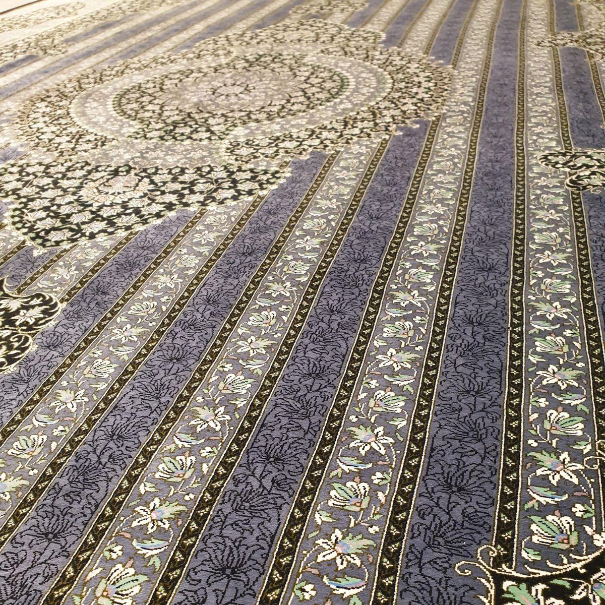 【2000万円Collection】ペルシャ絨毯(シルク100%手織り)マルーフ・モサヴィ 290×206cm(FN-70376)