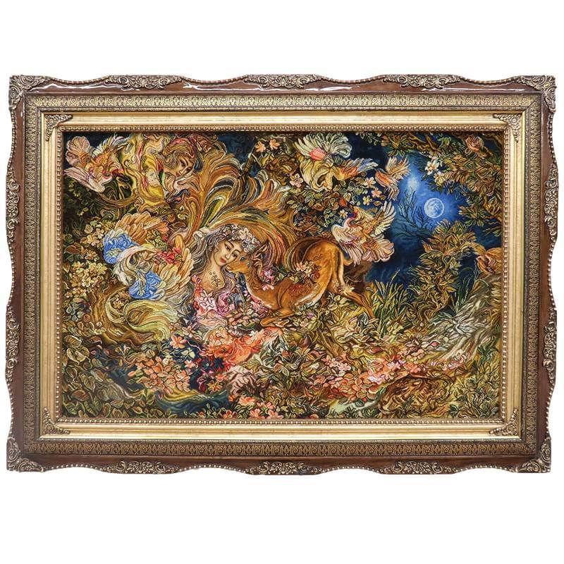 ペルシャ絨毯タブリーズ絵画 150×110cm(FP-4)