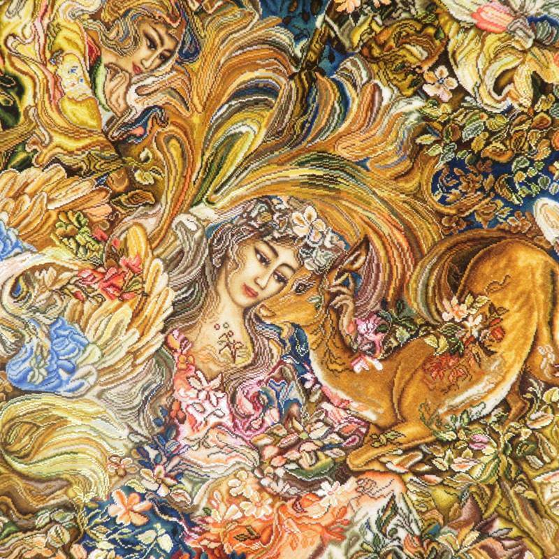ペルシャ絨毯タブリーズ絵画 150×110cm(FP-4)