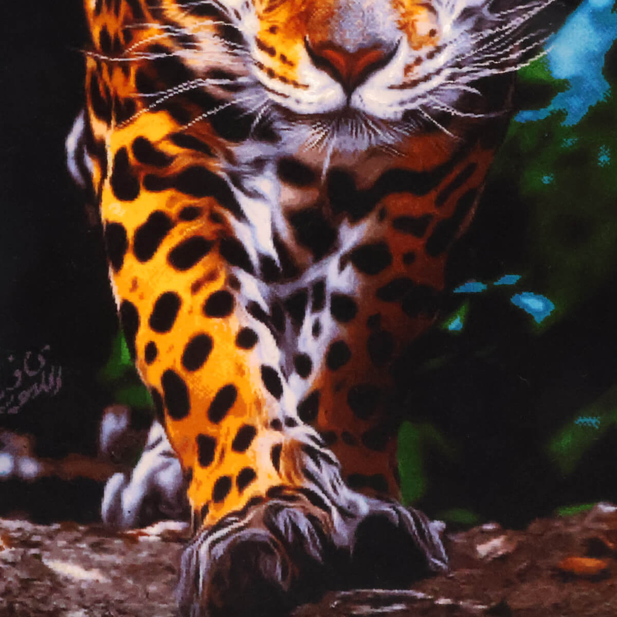 ペルシャ絨毯 タブリーズ産 絵画絨毯 107×87cm(FP-70255)