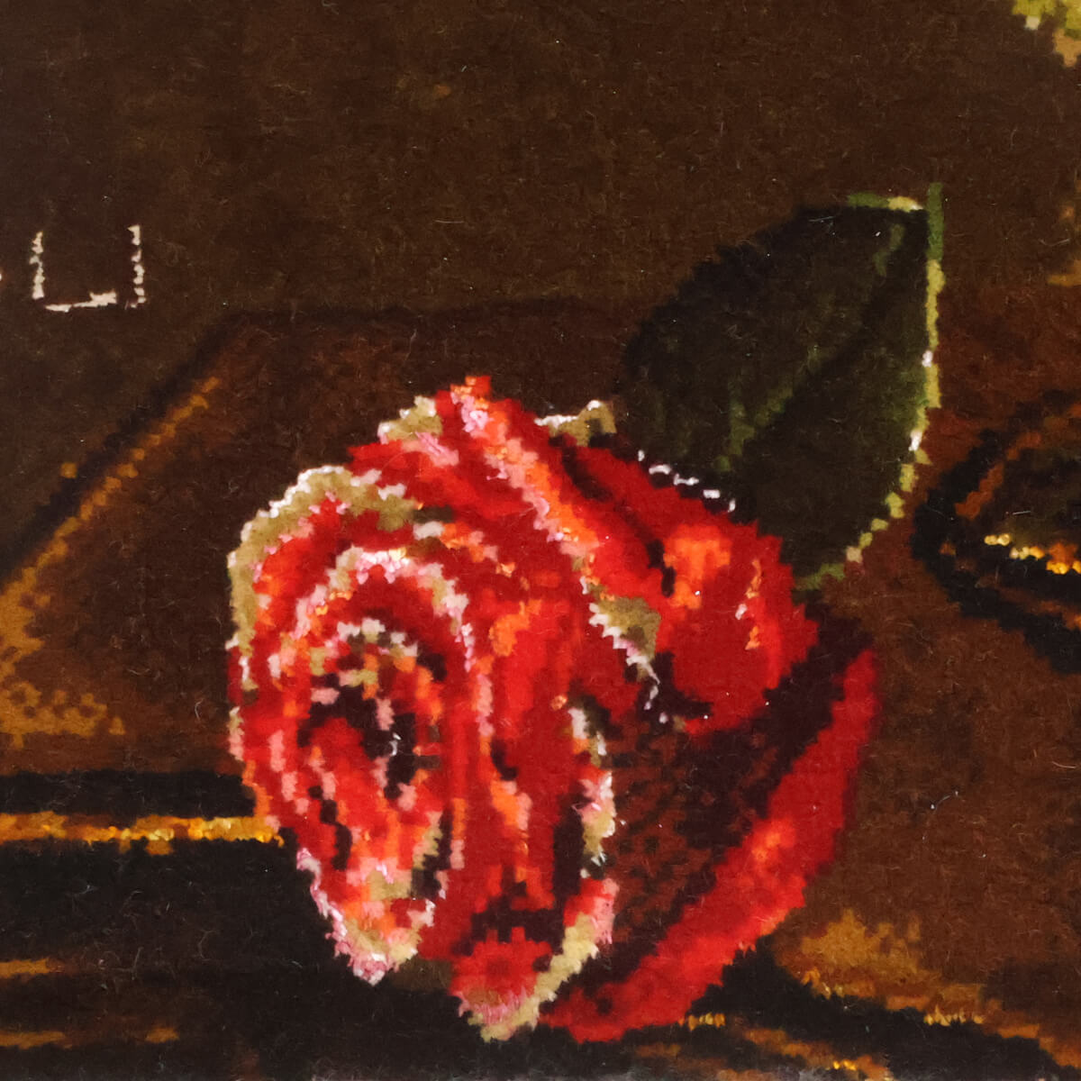 ペルシャ絨毯 タブリーズ産 絵画絨毯 80×61cm(FP-70257)