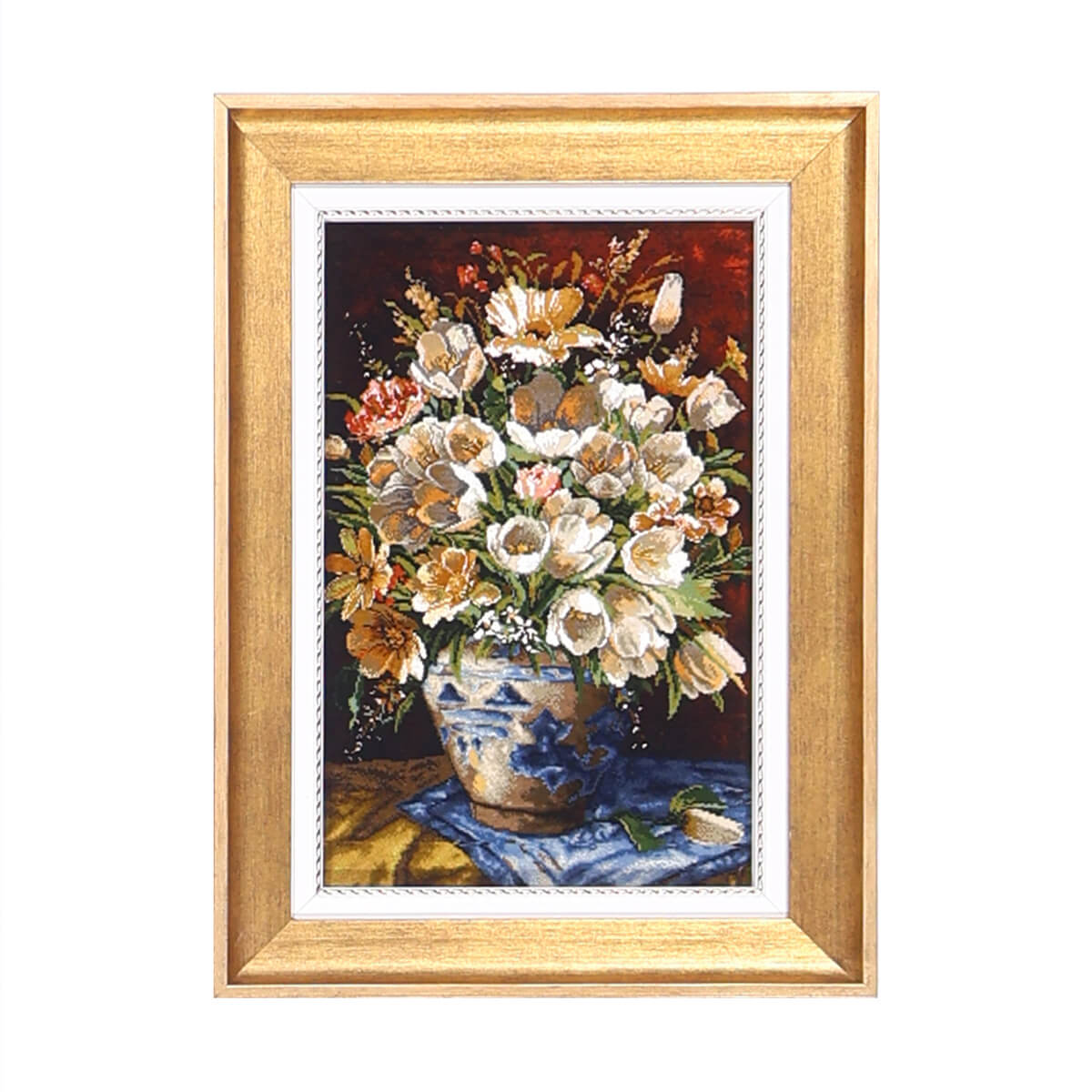 ペルシャ絨毯 タブリーズ産 絵画絨毯 72×53cm(FP-70258)
