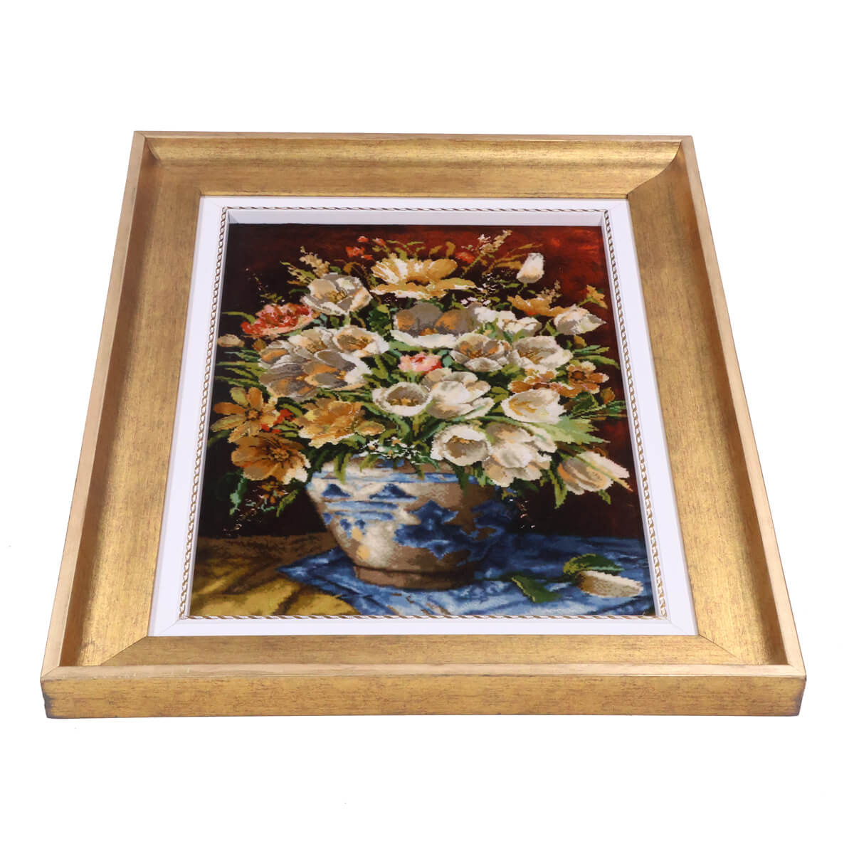 ペルシャ絨毯 タブリーズ産 絵画絨毯 72×53cm(FP-70258)