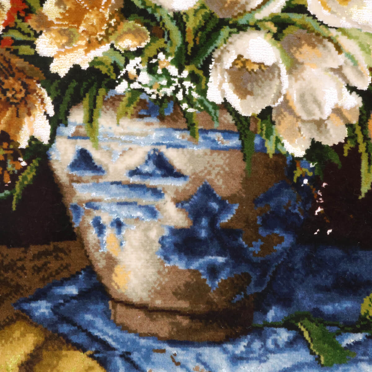 ペルシャ絨毯 タブリーズ産 絵画絨毯 72×53cm(FP-70258)