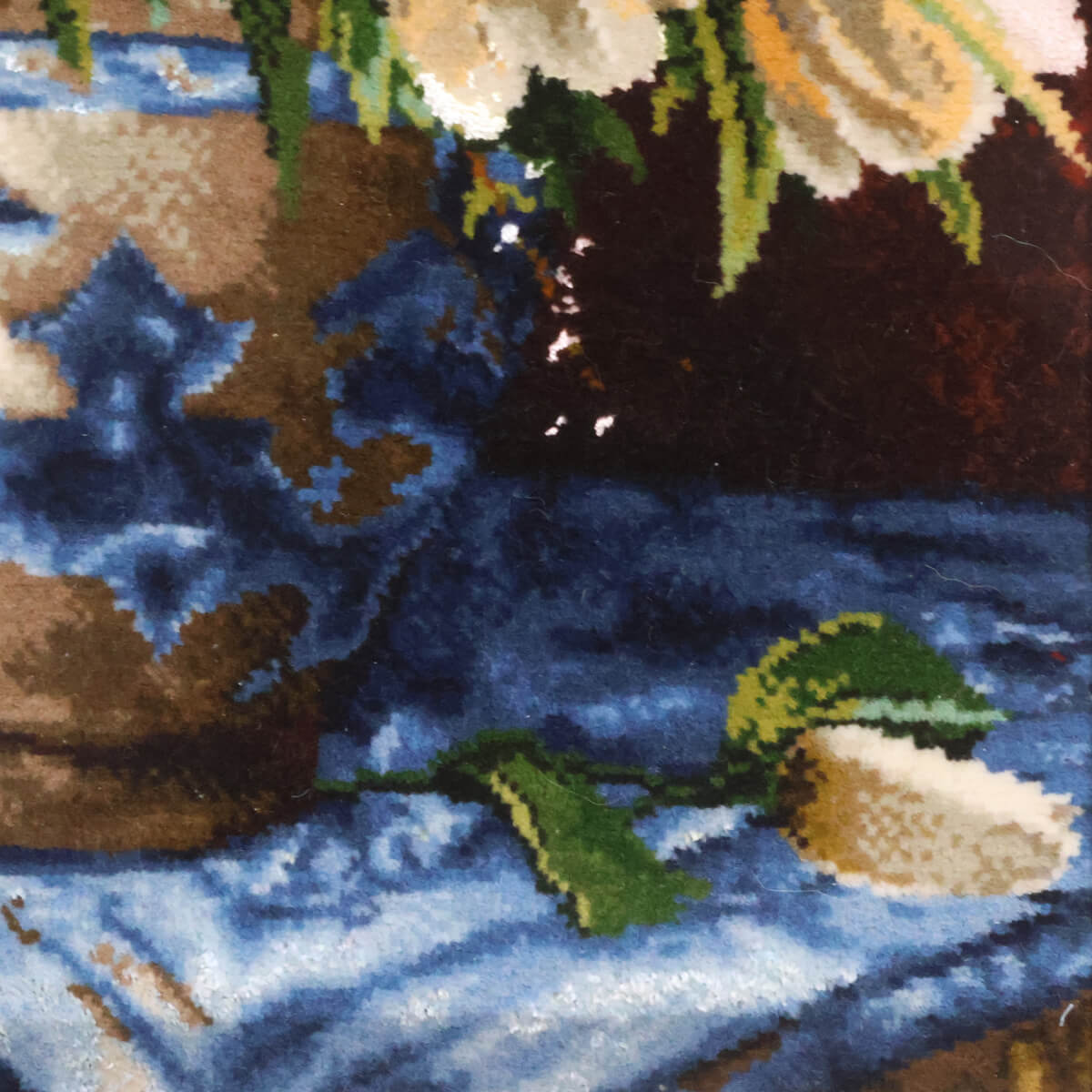 ペルシャ絨毯 タブリーズ産 絵画絨毯 72×53cm(FP-70258)