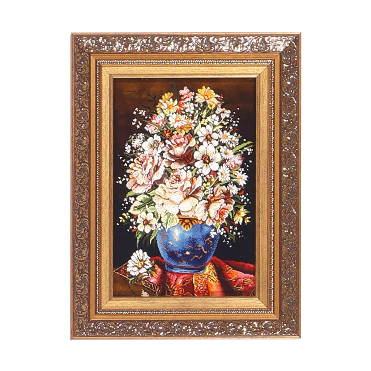 ペルシャ絨毯 タブリーズ産 絵画絨毯 73×55cm(FP-70259)