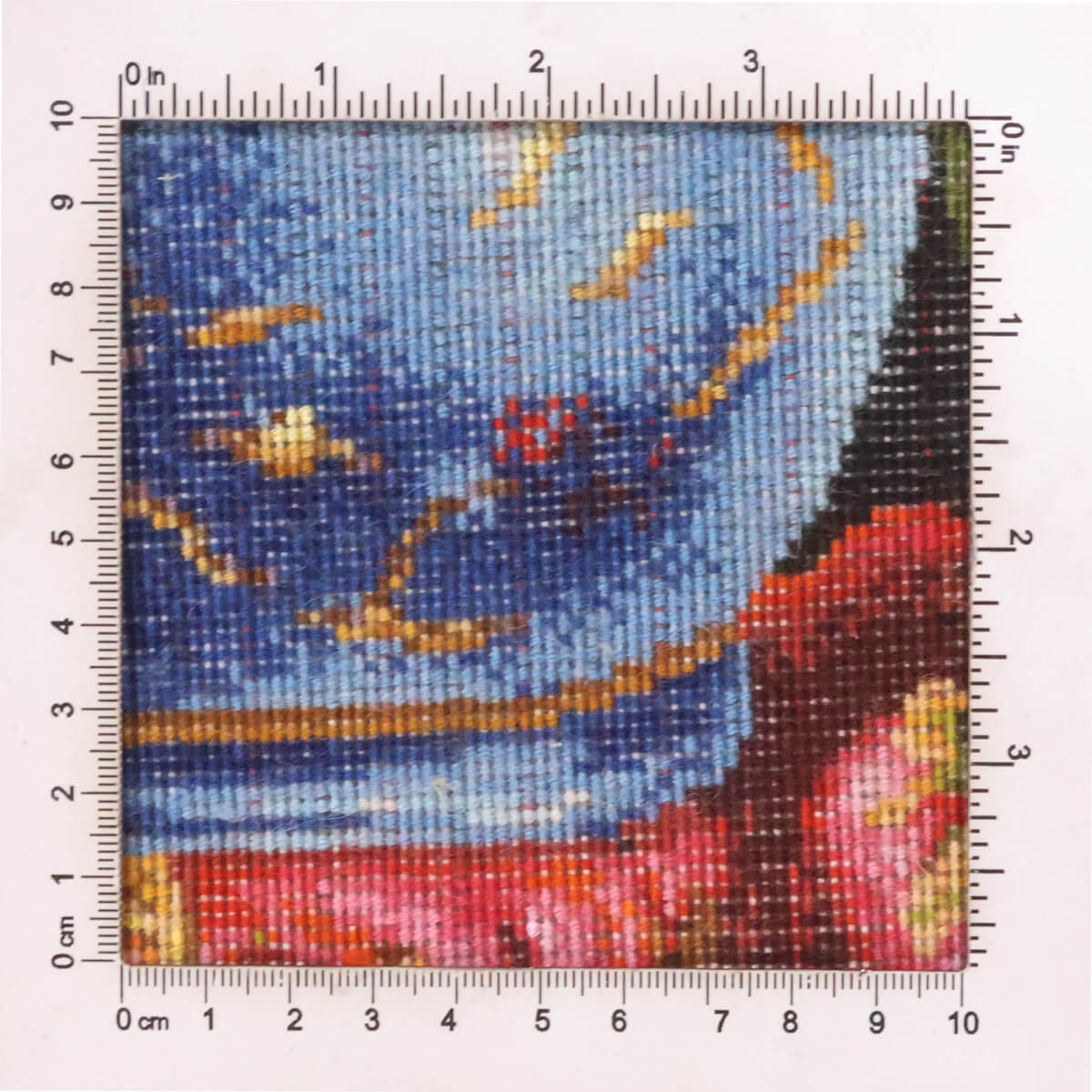 ペルシャ絨毯 タブリーズ産 絵画絨毯 73×55cm(FP-70259)
