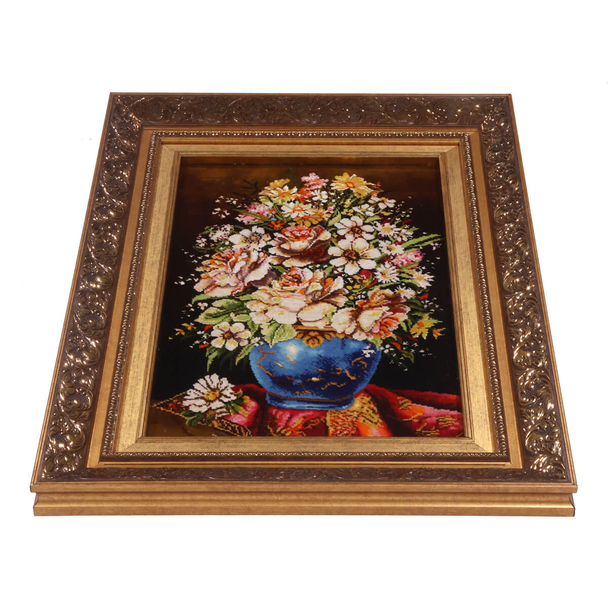 ペルシャ絨毯 タブリーズ産 絵画絨毯 73×55cm(FP-70259)