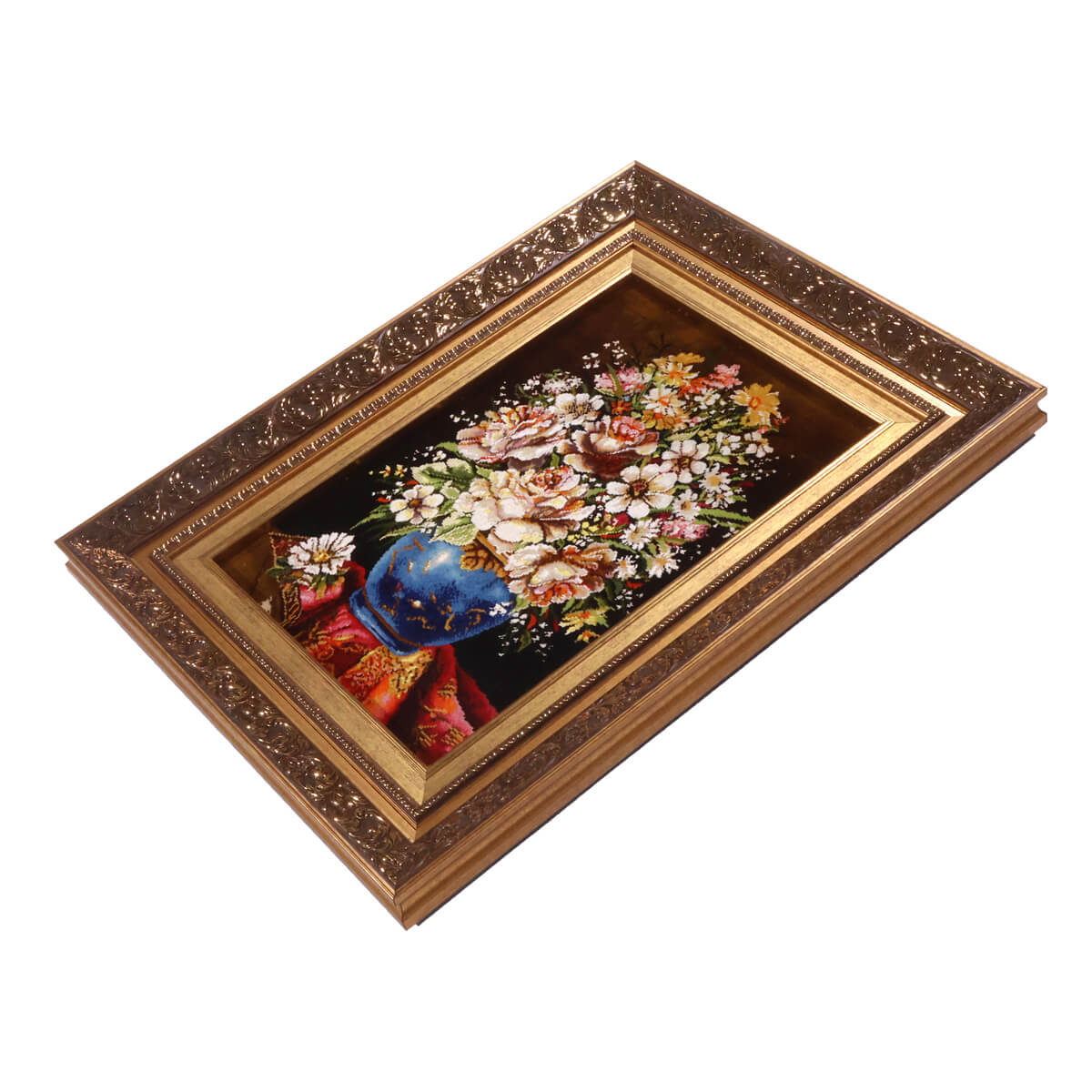 ペルシャ絨毯 タブリーズ産 絵画絨毯 73×55cm(FP-70259)
