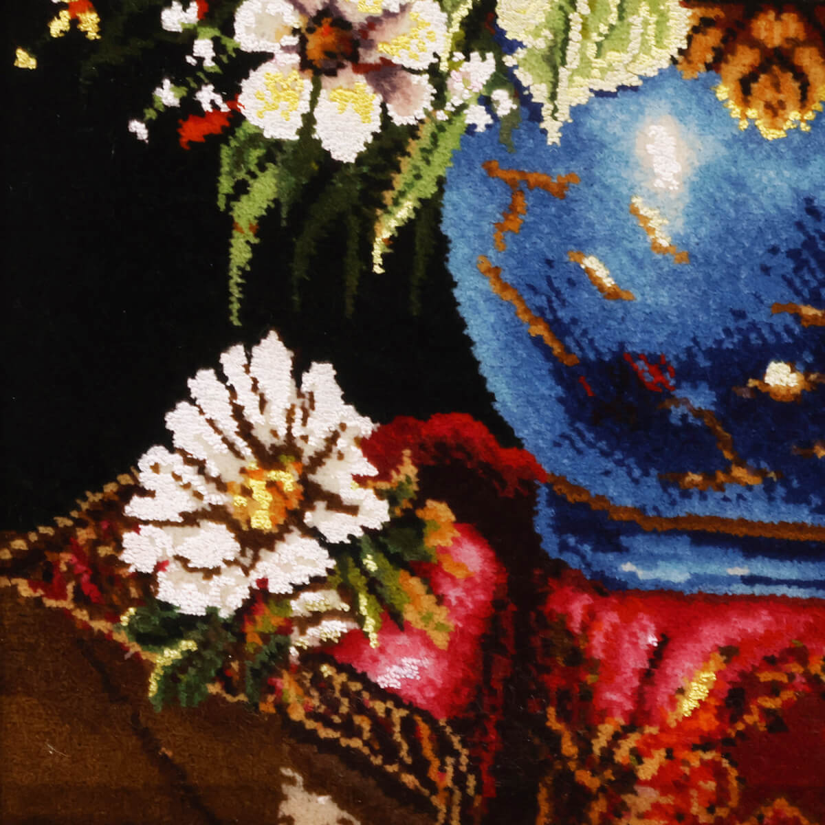 ペルシャ絨毯 タブリーズ産 絵画絨毯 73×55cm(FP-70259)