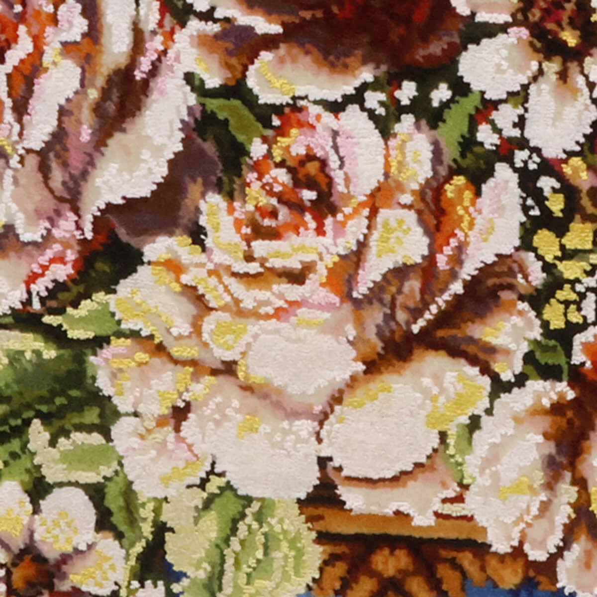 ペルシャ絨毯 タブリーズ産 絵画絨毯 73×55cm(FP-70259)