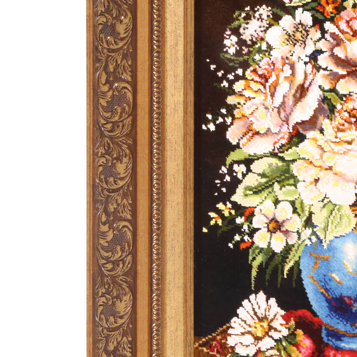 ペルシャ絨毯 タブリーズ産 絵画絨毯 73×55cm(FP-70259)