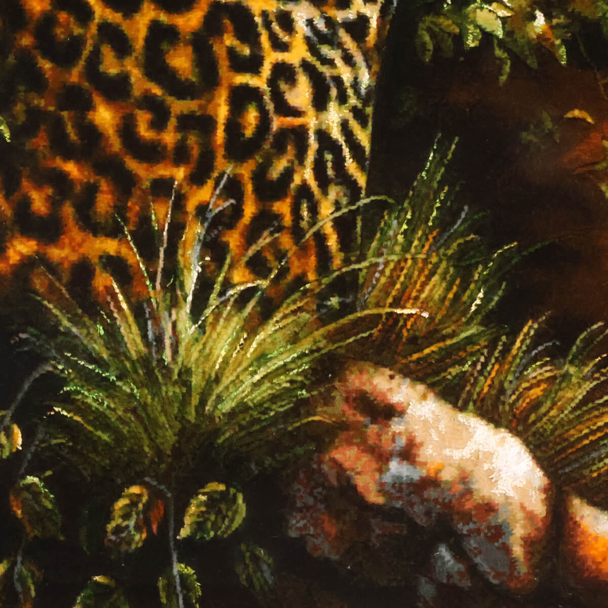 ペルシャ絨毯 タブリーズ産 絵画絨毯 85×66cm(FP-70260)