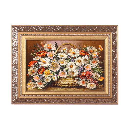 ペルシャ絨毯 タブリーズ産 絵画絨毯 78×58cm(FP-70261)