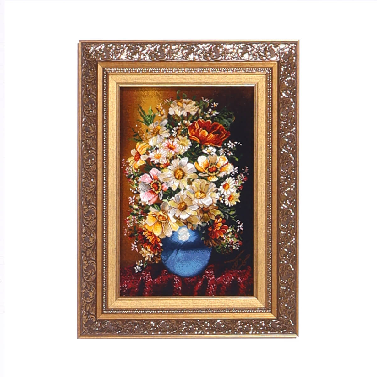 ペルシャ絨毯 タブリーズ産 絵画絨毯 70×53cm(FP-70262)
