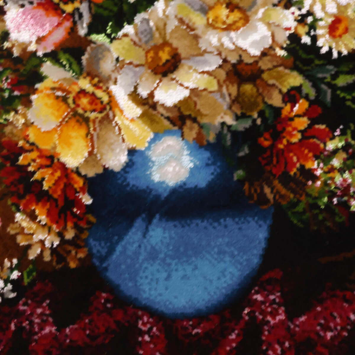 ペルシャ絨毯 タブリーズ産 絵画絨毯 70×53cm(FP-70262)