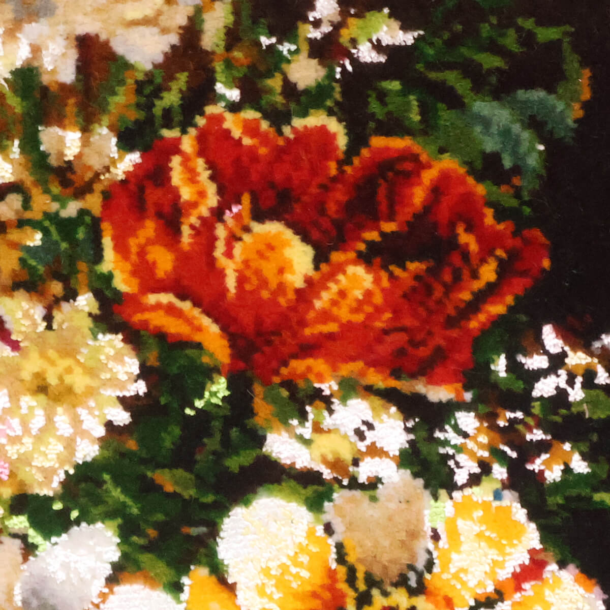 ペルシャ絨毯 タブリーズ産 絵画絨毯 70×53cm(FP-70262)