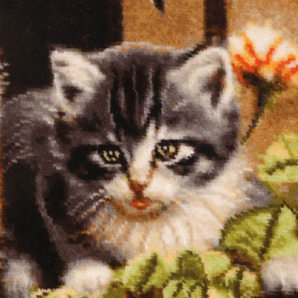 ペルシャ絨毯 タブリーズ産 絵画絨毯 75×57cm(FP-70263)