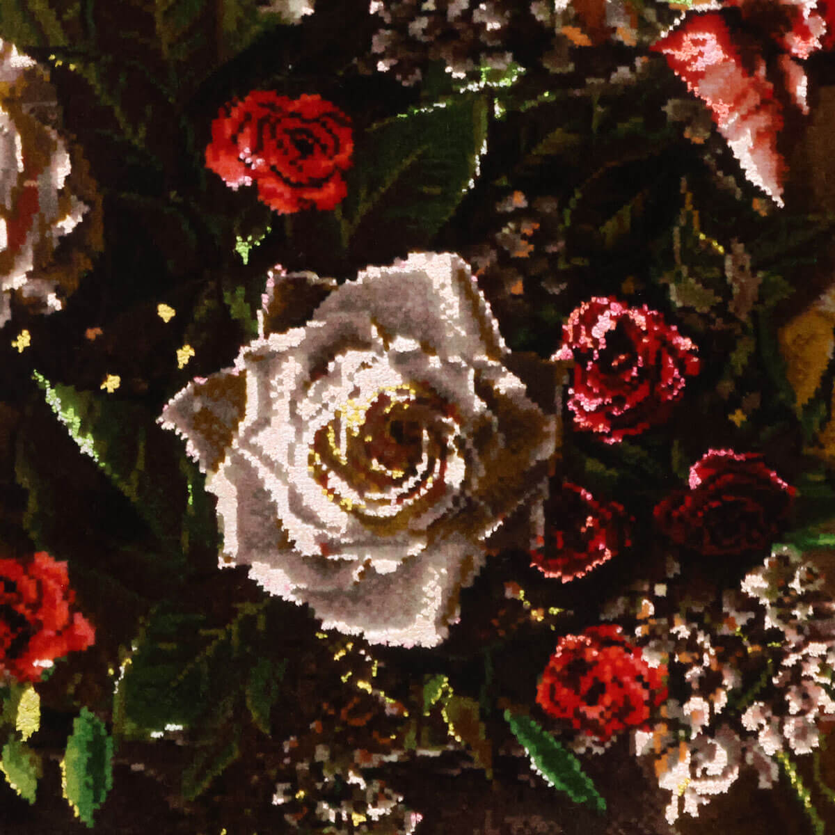 ペルシャ絨毯 タブリーズ産 絵画絨毯 91×68cm(FP-70264)