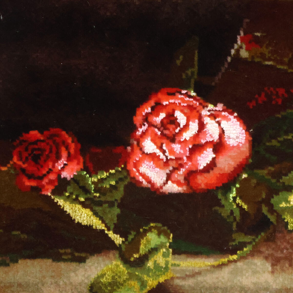 ペルシャ絨毯 タブリーズ産 絵画絨毯 91×68cm(FP-70264)
