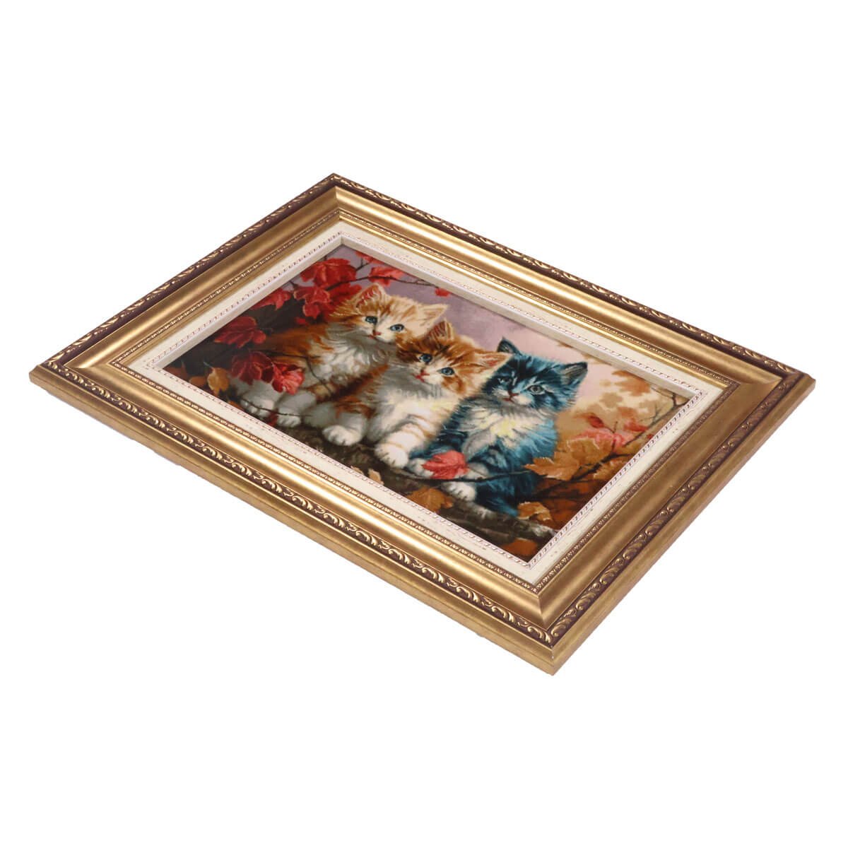 ペルシャ絨毯 タブリーズ産 絵画絨毯 80×59cm(FP-70266)