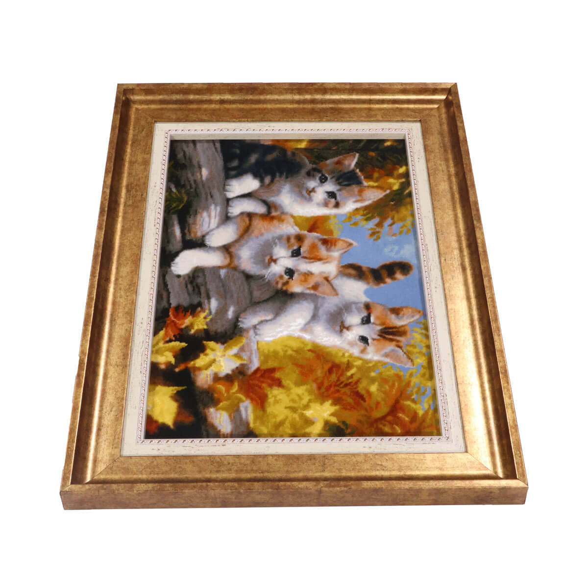 ペルシャ絨毯 タブリーズ産 絵画絨毯 75×56cm(FP-70268)