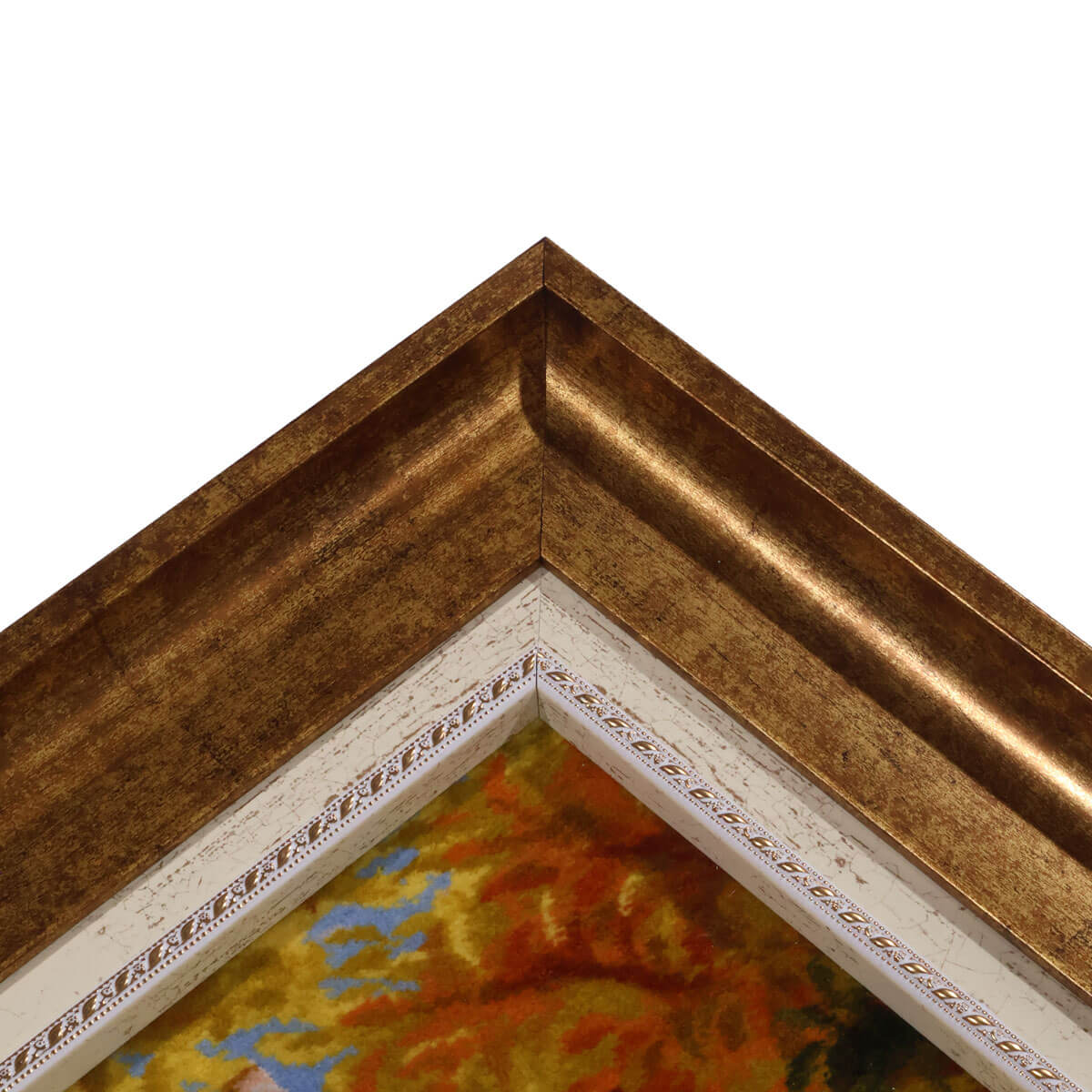 ペルシャ絨毯 タブリーズ産 絵画絨毯 75×56cm(FP-70268)