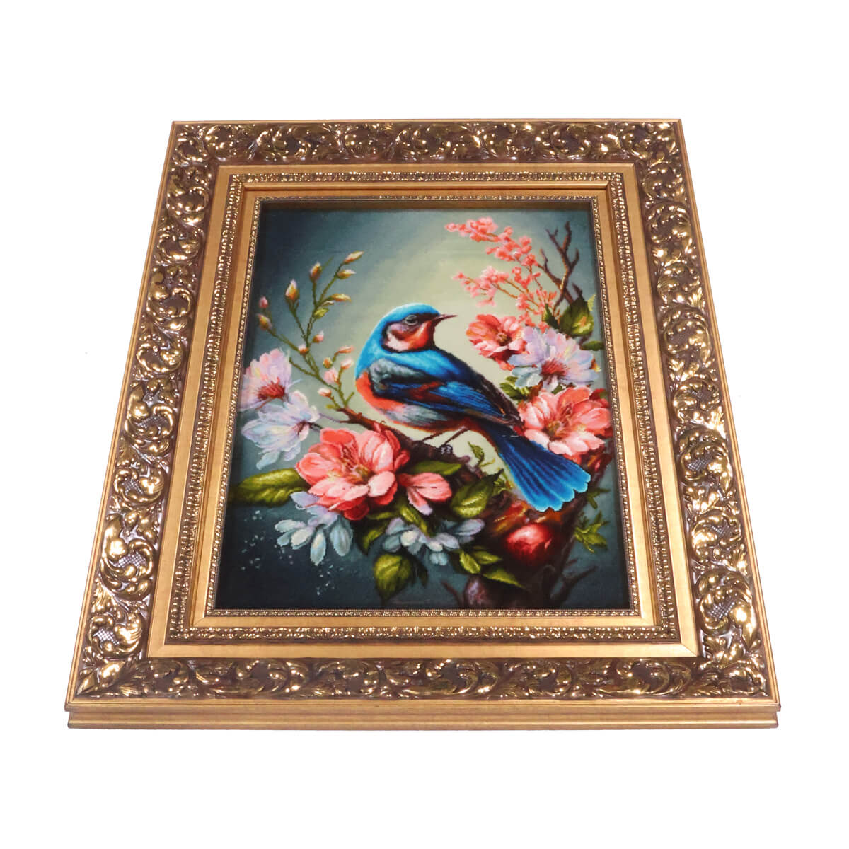 ペルシャ絨毯 タブリーズ産 絵画絨毯 90×71cm(FP-70269)