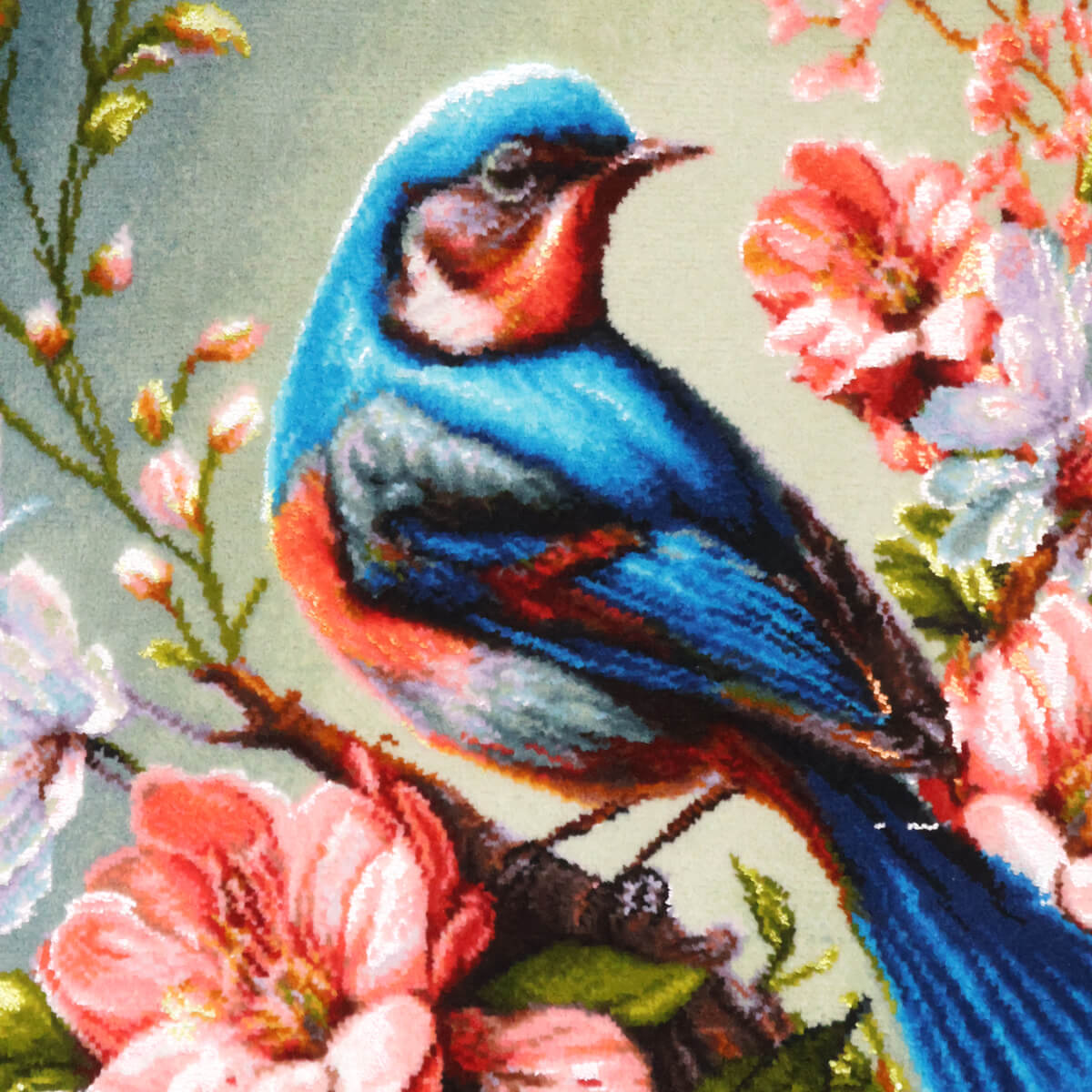 ペルシャ絨毯 タブリーズ産 絵画絨毯 90×71cm(FP-70269)