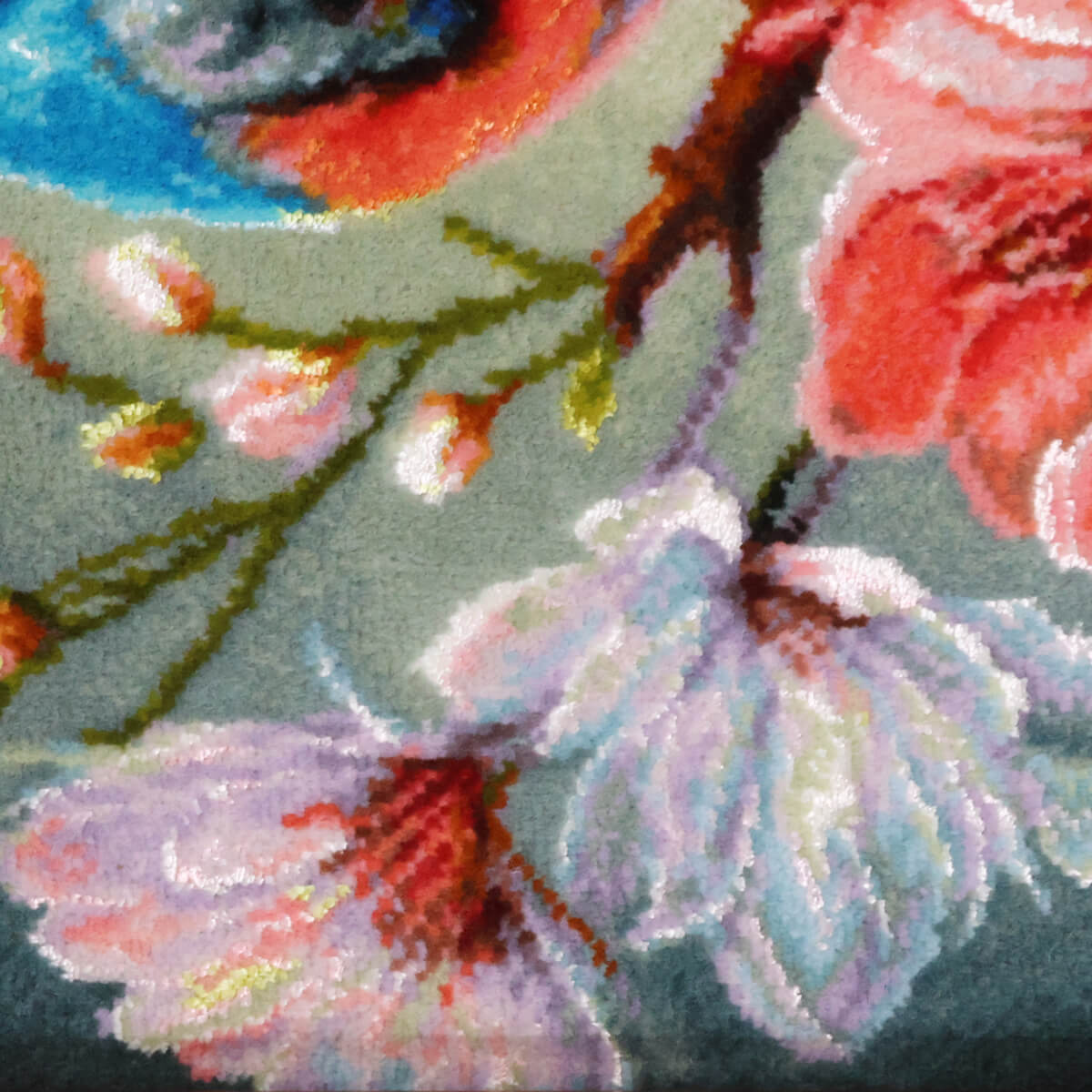 ペルシャ絨毯 タブリーズ産 絵画絨毯 90×71cm(FP-70269)