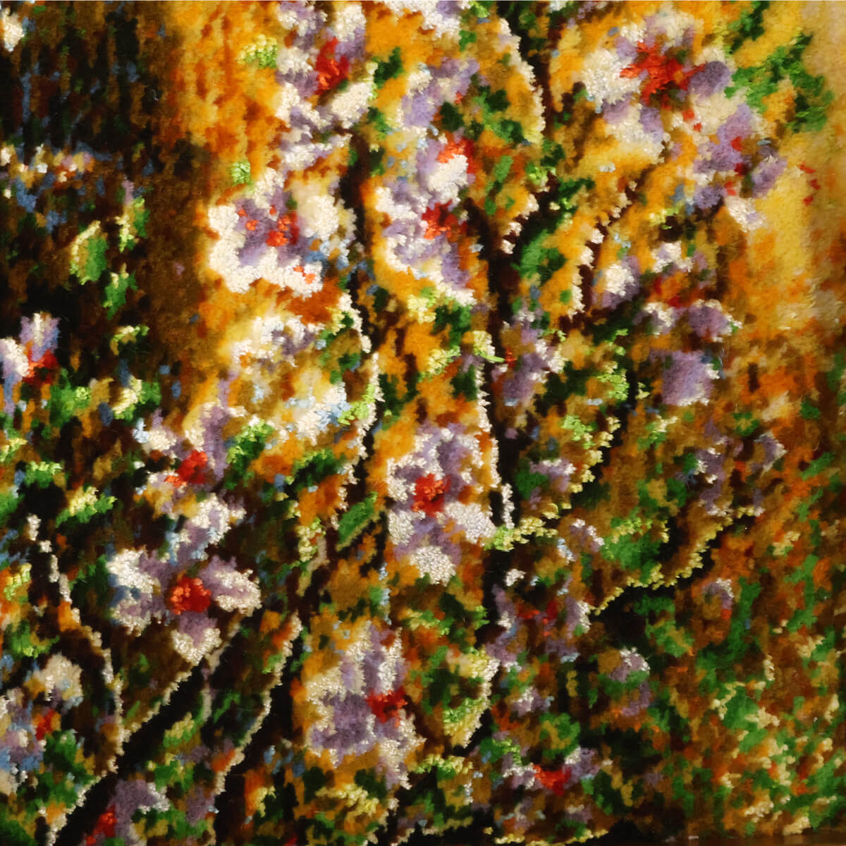 ペルシャ絨毯 タブリーズ産 絵画絨毯 97×69cm(FP-70270)