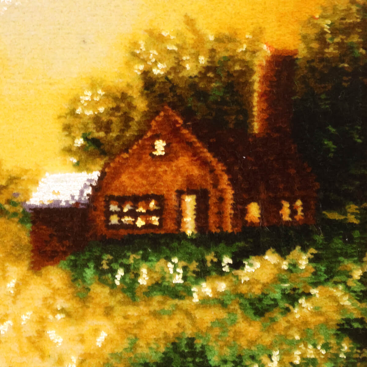 ペルシャ絨毯 タブリーズ産 絵画絨毯 97×69cm(FP-70270)