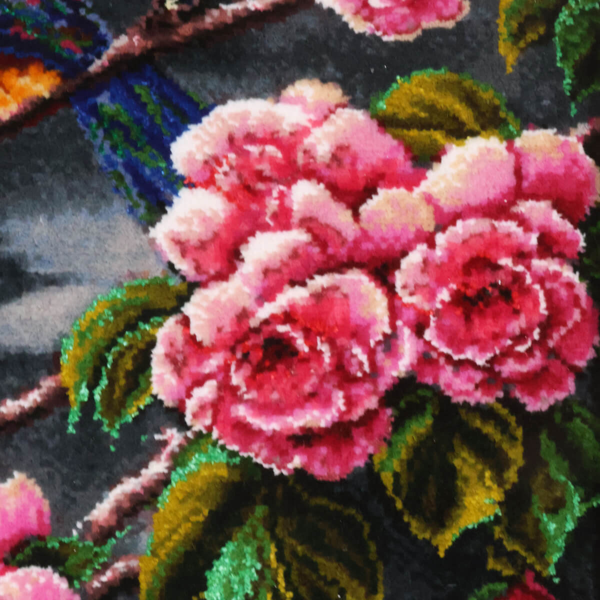 ペルシャ絨毯 タブリーズ産 絵画絨毯 77×60cm(FP-70271)