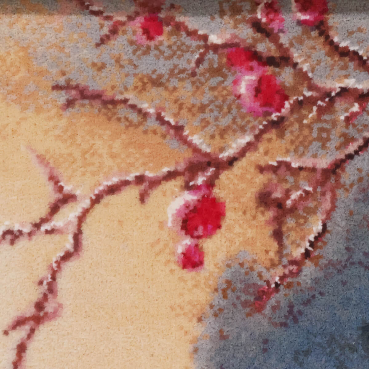 ペルシャ絨毯 タブリーズ産 絵画絨毯 77×60cm(FP-70271)