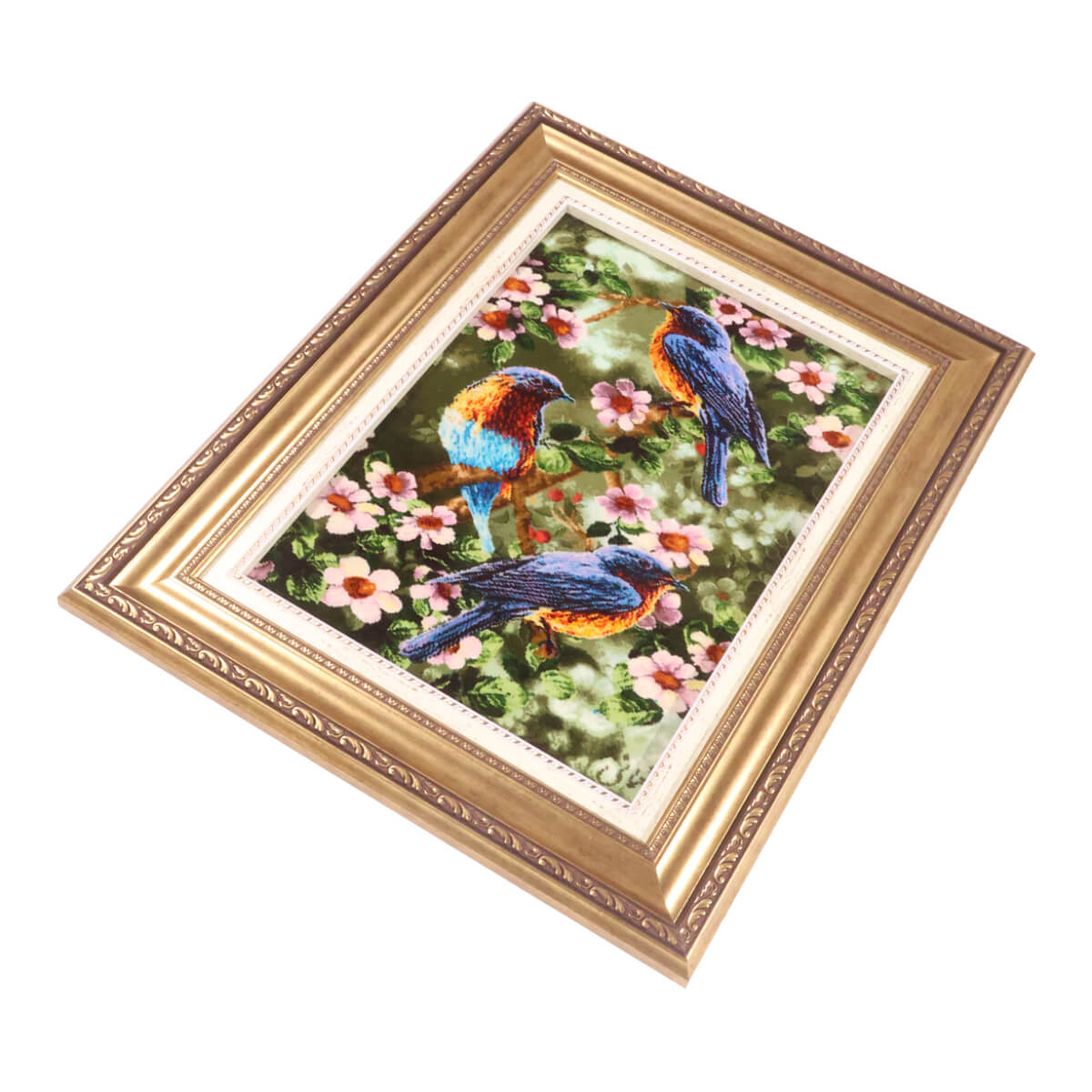 ペルシャ絨毯 タブリーズ産 絵画絨毯 79×61cm(FP-70272)