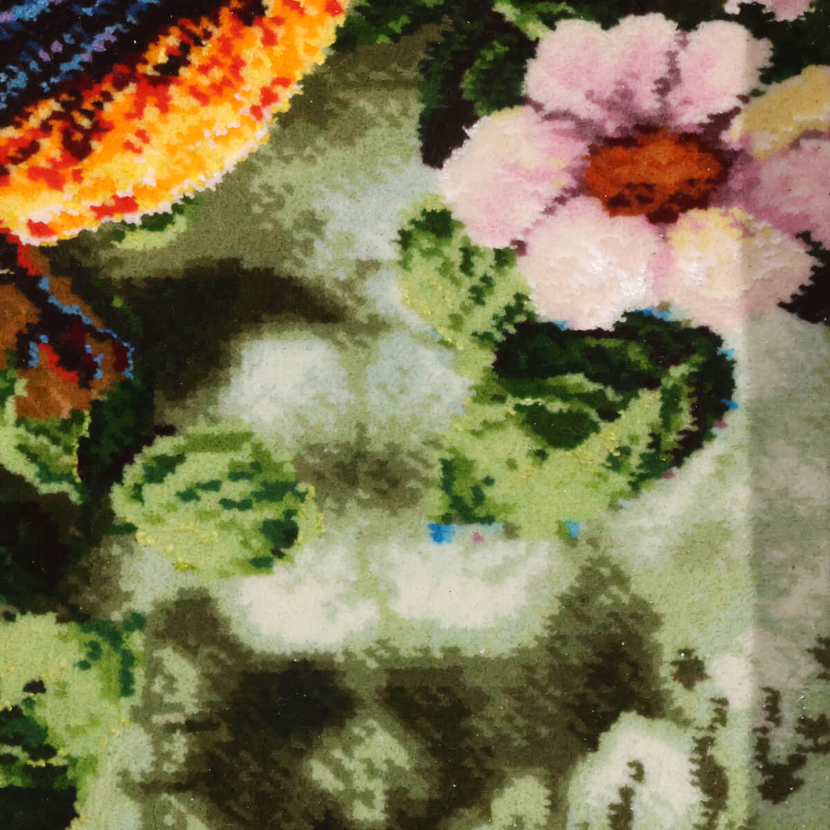 ペルシャ絨毯 タブリーズ産 絵画絨毯 79×61cm(FP-70272)